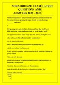 NORA BRONZE EXAM &NewLine;QUESTIONS AND &NewLine;ANSWERS 2026 - 2027