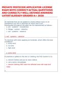 PRIVATE PESTICIDE APPLICATOR LICENSE &NewLine;EXAM WITH CORRECT ACTUAL QUESTIONS &NewLine;AND CORRECTLY WELL DEFINED ANSWERS &NewLine;LATEST ALREADY GRADED A&plus; 2026