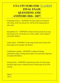 UTA CP2 NURS 5338 - &NewLine;FINAL EXAM &NewLine;QUESTIONS AND &NewLine;ANSWERS 2026 - 2027