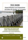 Test Bank for Hazard Mitigation and Preparedness 3rd Edition by Sandler