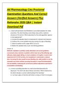 Ati Pharmacology Cms Proctored &NewLine;Examination Questions And Correct &NewLine;Answers &lpar;Verified Answers&rpar; Plus &NewLine;Rationales 2026 Q&A &vert; Instant &NewLine;Download Pdf