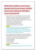 NR565 Week 4 Midterm Exam Review &NewLine;Questions And Correct Answers &lpar;Verified &NewLine;Answers&rpar; Plus Rationales 2026 Q&A &vert; &NewLine;Instant Download Pdf