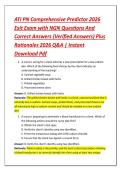 ATI PN Comprehensive Predictor 2026 &NewLine;Exit Exam with NGN Questions And &NewLine;Correct Answers &lpar;Verified Answers&rpar; Plus &NewLine;Rationales 2026 Q&A &vert; Instant &NewLine;Download Pdf 