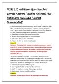 NURS 110 &ndash; Midterm Questions And &NewLine;Correct Answers &lpar;Verified Answers&rpar; Plus &NewLine;Rationales 2026 Q&A &vert; Instant &NewLine;Download Pdf 