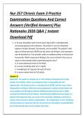 Nur 257 Chronic Exam 3 Practice &NewLine;Examination Questions And Correct &NewLine;Answers &lpar;Verified Answers&rpar; Plus &NewLine;Rationales 2026 Q&A &vert; Instant &NewLine;Download Pdf 
