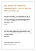 NSG 1050 Exam 1 - Competency Questions Modules 1-3 Exam Questions With Correct Answers&period;