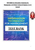 TEST BANK For Information Technology for &NewLine;Management&comma; 12&sol;E Efraim Turban all Chapters 1 to 14 &NewLine;Covered