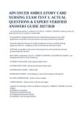 Advanced Ambulatory Care Test 1 &vert; 2027 Update &vert; Verified Questions & Answers Guide
