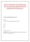 HESI A2 COMPLETE TEST BANK 2026 &NewLine;450 ACTUAL EXAM QUESTIONS WITH &NewLine;ANSWERS & RATIONALES&excl;&excl;&excl; 