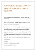 FORTIS COLLEGE NUR 210 HESI RN EXIT EXAM QUESTIONS WITH COMPLETE SOLUTIONS 