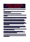 Chapter 1 - Culture and Psychology questions with correct solutions