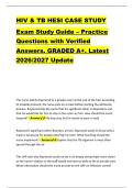 HIV & TB HESI CASE STUDY &NewLine;Exam Study Guide &ndash; Practice &NewLine;Questions with Verified &NewLine;Answers&period; GRADED A&plus;&period; Latest &NewLine;2026&sol;2027 Update 