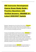 HSI Instructor Development &NewLine;Course Exam Study Guide &ndash; &NewLine;Practice Questions with &NewLine;Verified Answers&period; GRADED A&plus;&period; &NewLine;Latest 2026&sol;2027 Update 