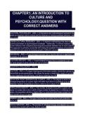 CHAPTER1&semi; AN INTRODUCTION TO CULTURE AND PSYCHOLOGY&comma;QUESTION WITH CORRECT ANSWERS