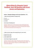 Alberta Biting Fly &lpar;Mosquito&rpar; Control Certificate  Exam 200 Questions with Correct Answers and Explanations