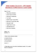 Intuit Academy Tax Level 1 &ndash; 355 Complete &NewLine;Questions & Verified Answers &vert; Latest Update
