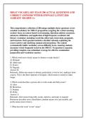 SHSAT VOCABULARY EXAM 200 ACTUAL QUESTIONS AND &NewLine;CORRECT ANSWERS WITH RATIONALE LATEST 2026 &NewLine;ALREADY GRADED A&plus;