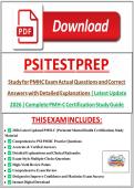 PSI Test Prep Study for PMHC Exam Actual Questions and Correct Answers with Detailed Explanations &vert; Latest Update 2026 &vert; Complete PMH-C Certification Study Guide
