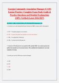 Georgia Community Association Manager &lpar;CAM&rpar; License Practice &vert; Complete Exam Study Guide & Practice Questions and Detailed Explanations &vert;100&percnt; Verified &lpar;Latest 2026&sol;2027&rpar;