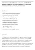 ACE AIRPORT SECURITY CERTIFICATION &lpar;AAAE&rpar; EXAM &ndash; QUESTIONS AND&NewLine;ANSWERS &vert; VERIFIED AND WELL DETAILED ANSWERS &vert; PLUS RATIONALES &vert;&NewLine;DOWNLOAD AND PASS &vert; LATEST EXAM UPDATE 2026&sol;2027