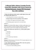 California Public Adjuster Licensing Practice &NewLine;Exam 2026 &vert; Questions with Correct Answers & &NewLine;Detailed Rationales &vert; Instant PDF Download &vert; &NewLine;Pass with Confidence