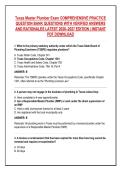 Texas Master Plumber Exam COMPREHENSIVE PRACTICE &NewLine;QUESTION BANK QUESTIONS WITH VERIFIED ANSWERS &NewLine;AND RATIONALES LATEST 2026&ndash;2027 EDITION &vert; INSTANT &NewLine;PDF DOWNLOAD
