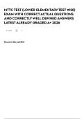 MTTC TEST &lpar;LOWER ELEMENTARY TEST &num;120&rpar; EXAM WITH CORRECT ACTUAL QUESTIONS AND CORRECTLY WELL DEFINED ANSWERS LATEST ALREADY GRADED A&plus; 2026