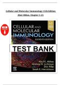 Test Bank for Cellular and Molecular Immunology&comma; 11th Edition by Abul K&period; Abbas&comma; Andrew H&period; Lichtman & Shiv Pillai &vert; Chapters 1&ndash;21 &vert; Complete Exam Questions & Answers