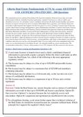 Alberta Real Estate Fundamentals ACTUAL exam&colon; QUESTION&NewLine;AND ANSWERS UPDATED 2026 - 200 Questions