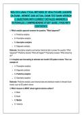 WGU D514 ANALYTICAL METHODS OF HEALTHCARE LEADERS &NewLine;OA EXAM &ndash; NEWEST 2026 ACTUAL EXAM TEST BANK VERSION &NewLine;2 &vert; QUESTIONS WITH CORRECT DETAILED ANSWERS & &NewLine;RATIONALES &vert; COMPREHENSIVE STUDY GUIDE &vert; PASS WITH &NewLine;CONFIDENCE