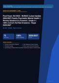 NU 664C Family Psychiatric Mental Health I Final Exam Actual 2026&sol;2027 &ndash; Complete Exam-Style Questions &vert; 100&percnt; Verified &ndash; Pass Guaranteed &ndash; A&plus; Graded