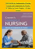 Test Bank&colon; Fundamentals of Nursing 10th Edition by Craven &lpar;Chapters 1-43&rpar;