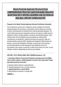 Alberta Pesticide Applicator Structural Exam &NewLine;COMPREHENSIVE PRACTICE QUESTION BANK REALISTIC &NewLine;QUESTIONS WITH VERIFIED ANSWERS AND RATIONALES &NewLine;2026 Q&A &vert; INSTANT DOWNLOAD PDF 