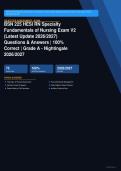 &NewLine;BSN 225 HESI RN Fundamentals of Nursing Exam V2 Actual 2026&sol;2027 &ndash; Complete Exam-Style Questions &vert; 100&percnt; Verified &ndash; Pass Guaranteed &ndash; A&plus; Graded 