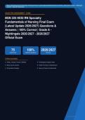BSN 225 HESI RN Fundamentals of Nursing Final Exam Actual 2026&sol;2027 &ndash; Complete Exam-Style Questions &vert; 100&percnt; Verified &ndash; Pass Guaranteed &ndash; A&plus; Graded