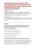 Medication Aide State Test Exam 2026 &vert; Verified Questions & Correct Answers with Detailed Rationales &vert; Latest Medication Aide Certification Study Guide