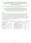 Police Leadership and Administration Exam 1 2026-2027 QUESTIONS AND ANSWERS ALREADY GRADED A&plus;&period;&NewLine;100&percnt; Verified Solutions &vert; Updated Per Latest Guidelines &vert; Graded A&plus;