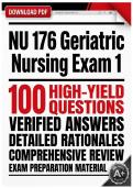 NU 176 Geriatric Nursing Exam 1 &vert; Comprehensive Practice Questions & Answers &vert; Galen College of Nursing Study Guide