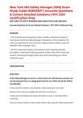 New York Site Safety Manager &lpar;SSM&rpar; Exam Study Guide 2026&sol;2027 &vert; Accurate Questions & Correct Detailed Solutions &vert; NYC SSM Certification Prep