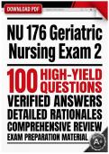 NU 176 Geriatric Nursing Exam 2 &vert; Comprehensive Practice Questions & Answers &vert; Galen College of Nursing Study Guide