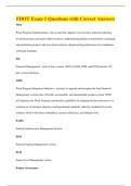 FDOT Exam 1 Questions with Correct Answers