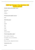 FDOT QC Manager Class Questions with&NewLine;Correct Answers
