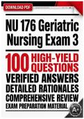 NU 176 Geriatric Nursing Exam 3 &vert; Comprehensive Practice Questions & Answers &vert; Galen College of Nursing Study Guide