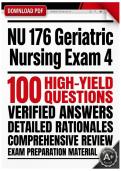 NU 176 Geriatric Nursing Exam 4 &vert; Comprehensive Practice Questions & Answers &vert; Galen College of Nursing