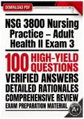 NSG 3800 Nursing Practice &ndash; Adult Health II Exam 3 &lpar;2026&rpar; &vert; Comprehensive Practice Questions & Answers