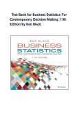 Test Bank for Business Statistics&colon; For Contemporary Decision Making 11th Edition by Ken Black&vert;9781119905448&vert; All Chapters &vert; LATEST 2026