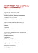 Navy ODS 2025 Final Exam Review Questions and Answers