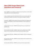 Navy ODS Gouge Sheet Exam Questions and Answers