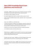 Navy ODS Knowledge Book Exam Questions and Answers