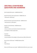 ODS FINAL EXAM REVIEW QUESTIONS AND ANSWERS